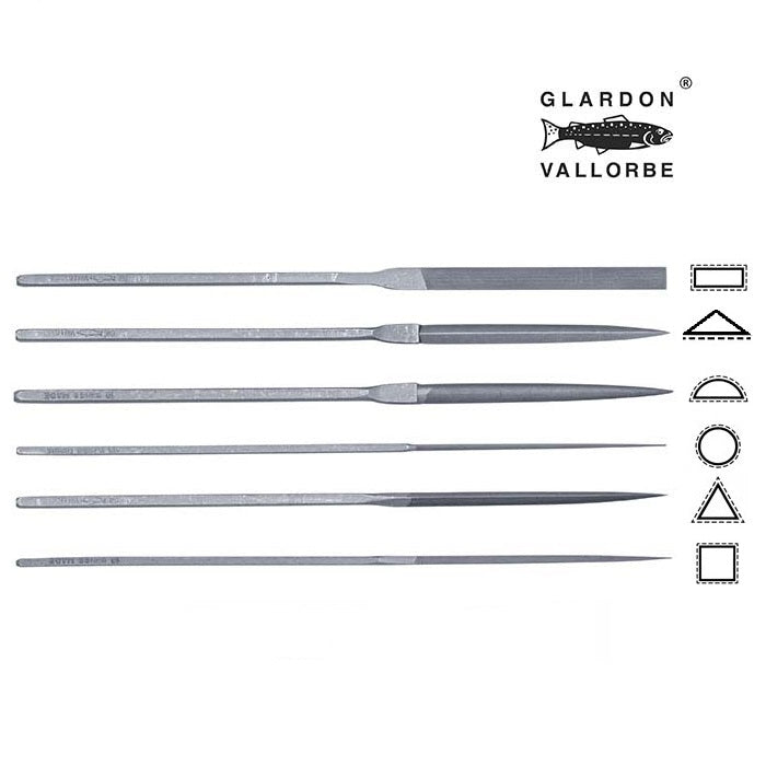 Jeu de limes d'horloger Glardon Vallorbe® – 6 pièces