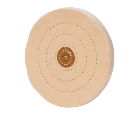 Mousseline blanche Buff – Cousue, Centre en cuir (6" x 60 plis)