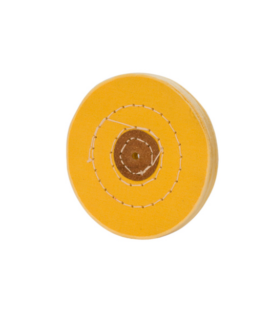 Mousseline jaune Buff – Cousue, Centre en cuir (4" x 50 plis)