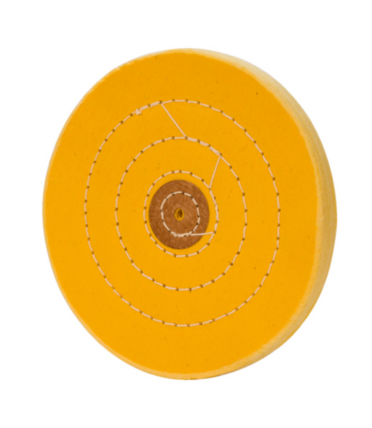 Mousseline jaune Buff – Cousue, Centre en cuir (6" x 50 plis)