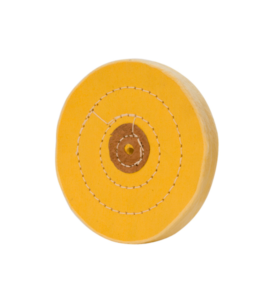 Mousseline jaune Buff – Cousue, Centre en cuir (5" x 50 plis)