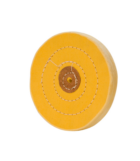 Mousseline jaune Buff – Cousue, Centre en cuir (5" x 50 plis)