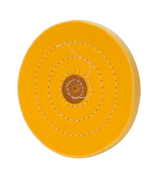 Mousseline jaune Buff – Cousue, Centre en cuir (6" x 60 plis)
