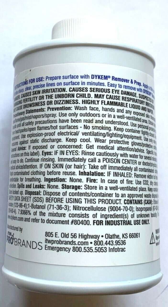 DYKEM Steel Blue Layout Fluid – 8oz Brush-In-Cap